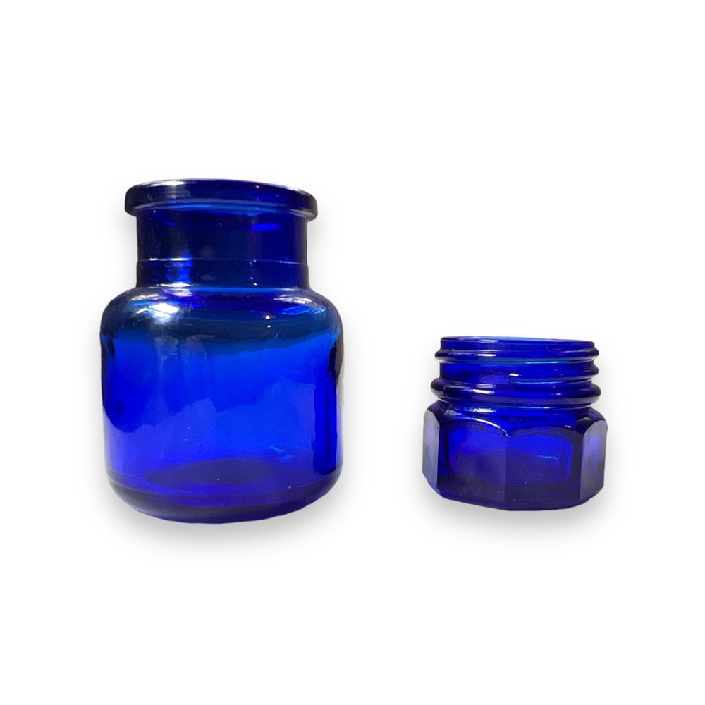Vintage Mini Cobalt Blue Noxzema Jars